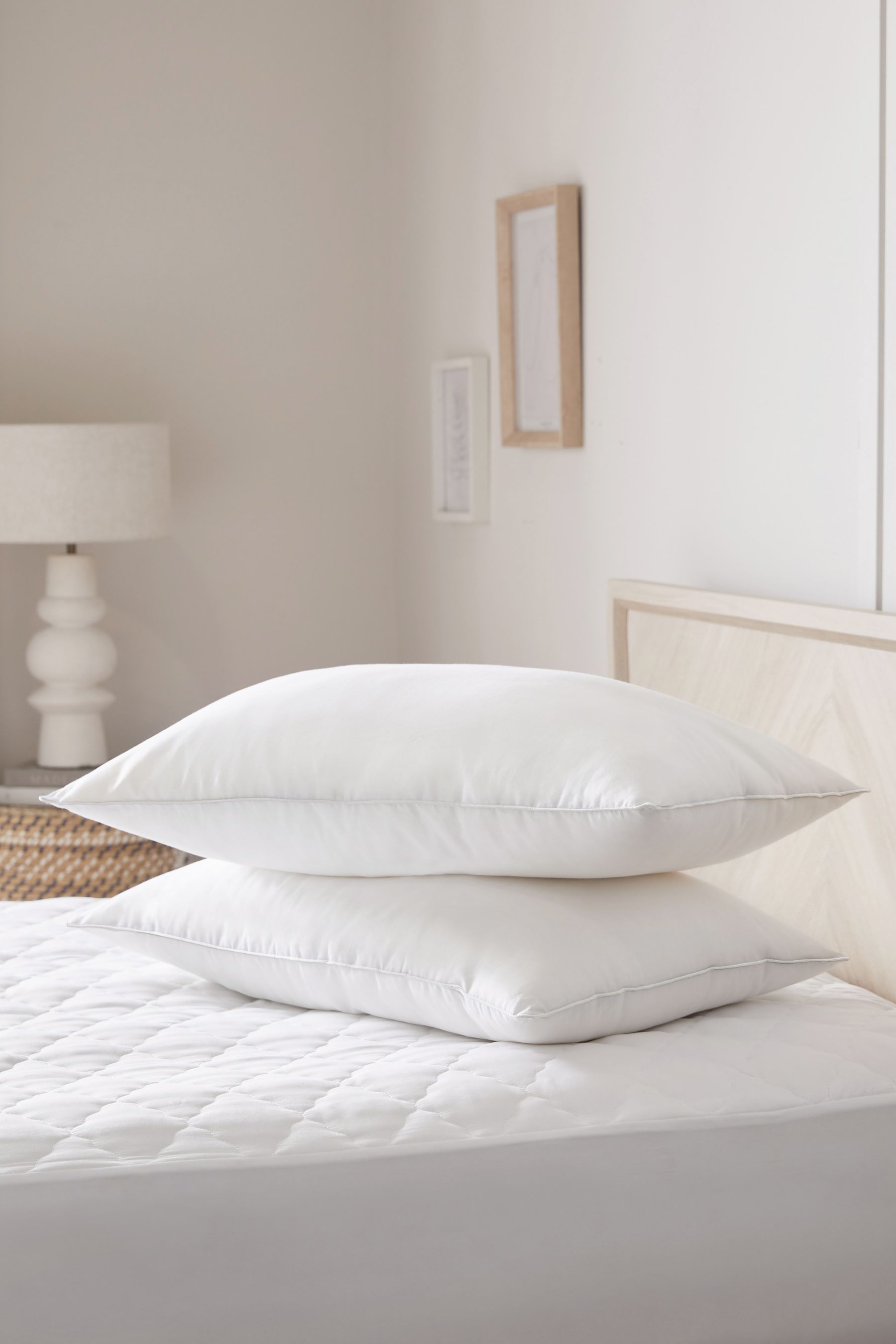 Set of 2 Sleep In Silk Firm 100 Cotton Pillows
