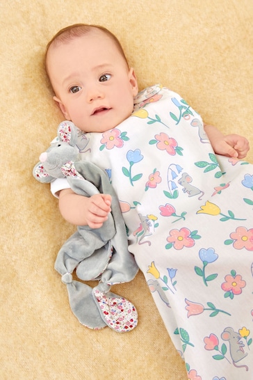 JoJo Maman Bébé Pink Mouse Floral Print 1 Tog Baby Sheet Sleeping Bag
