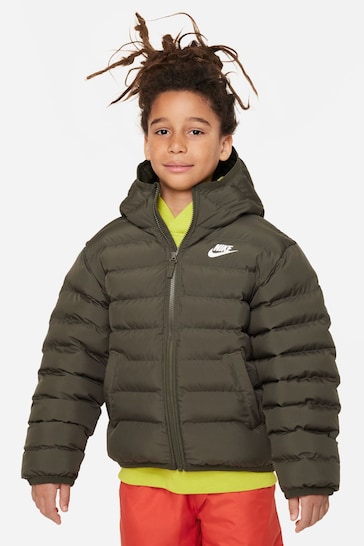 Nike Green Synthetic Fill Hooded Jacket