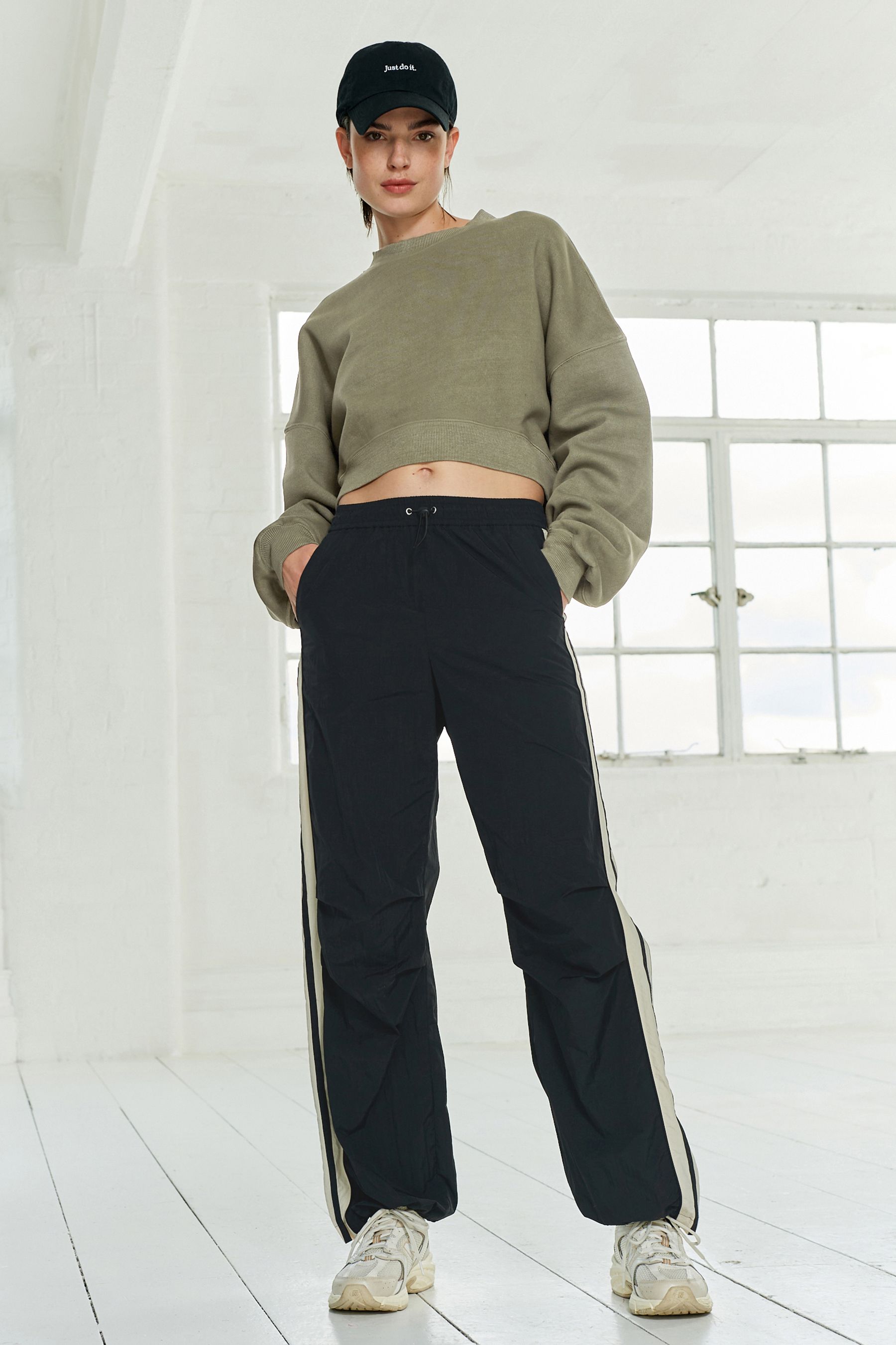 Joggers with stripe down side hotsell