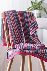 Multi Thin Bright Stripe Towel 100% Cotton - Image 2 of 6