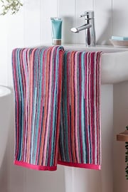 Multi Thin Bright Stripe Towel 100% Cotton - Image 5 of 6