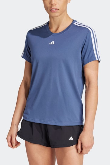 adidas Blue Aeroready Train Essentials 3-Stripes T-Shirt