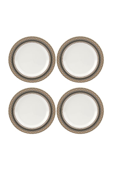 Portmeirion Set of 4 White Atrium Geo Dinner Plates