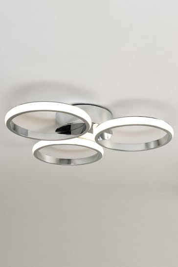 BHS Chrome Chios 3 Ring LED Flush IP44 Ceiling Light