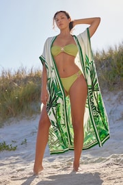 B By Ted Baker White/Green Tropical Leaf Kimono - Image 4 of 4