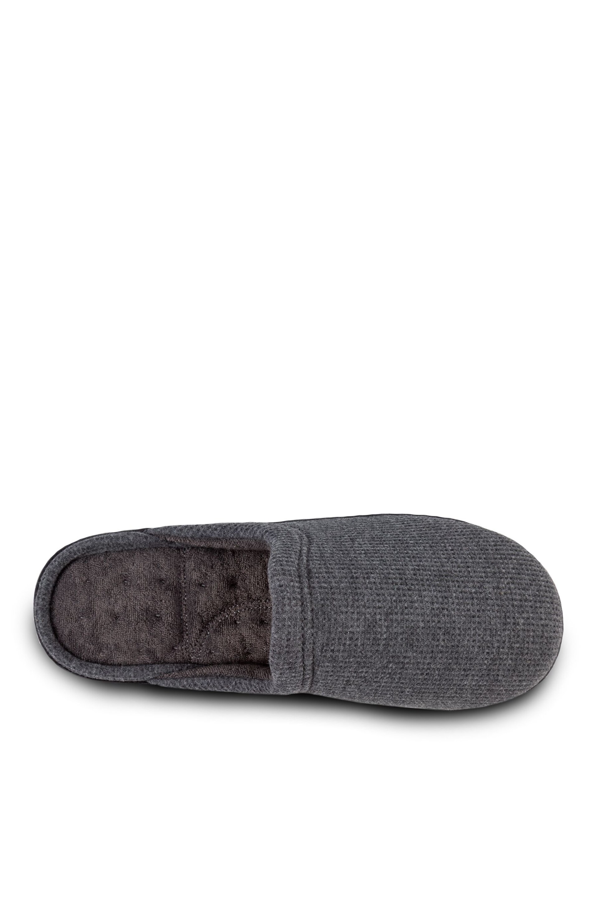 Totes Grey Mens Waffle Mule Slippers - Image 4 of 5