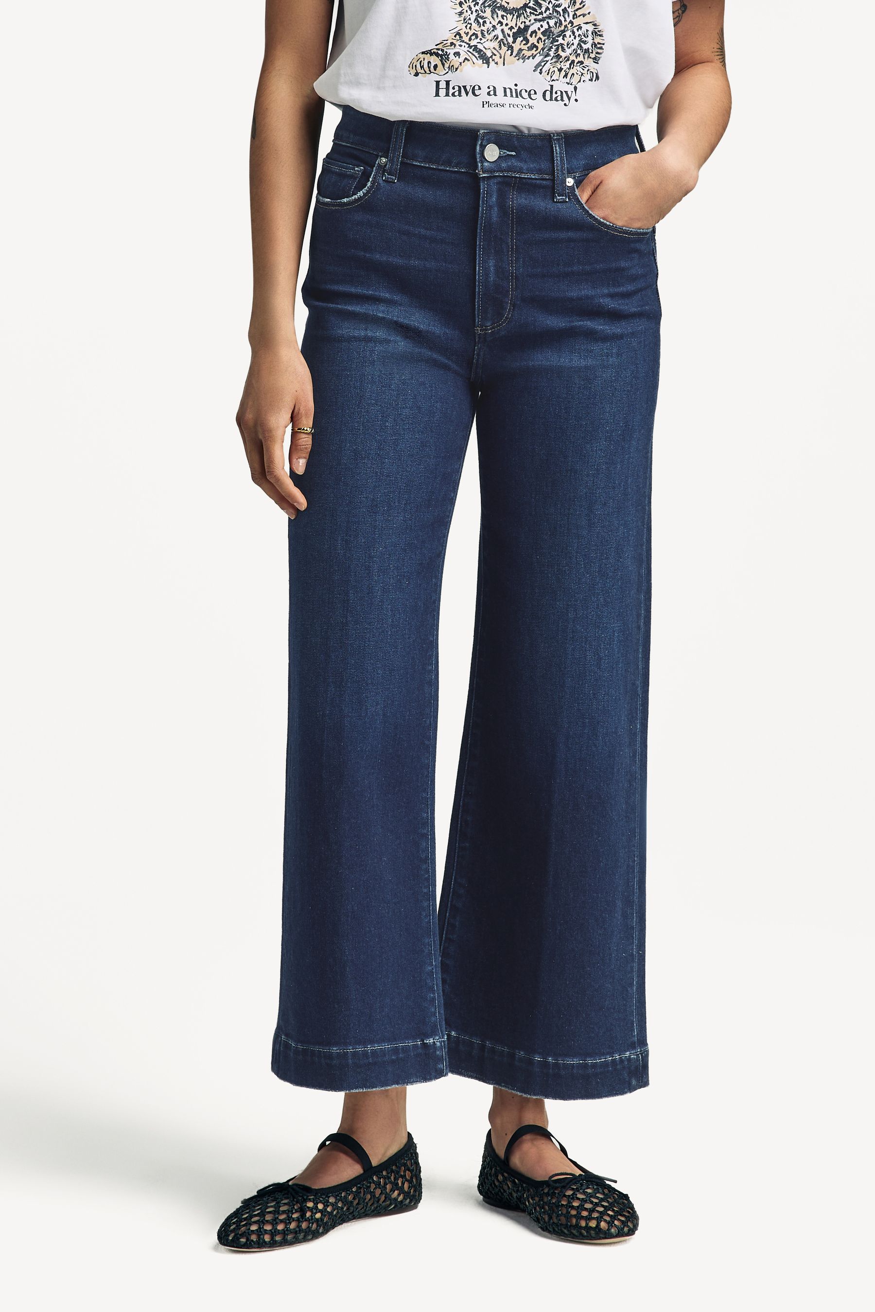 Buy Paige Anessa High Waisted Wide Leg Jeans from Next Hong Kong