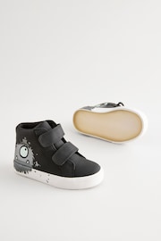 Black Monster Standard Fit (F) Warm Lined High Top Touch Fastening Trainers - Image 1 of 5