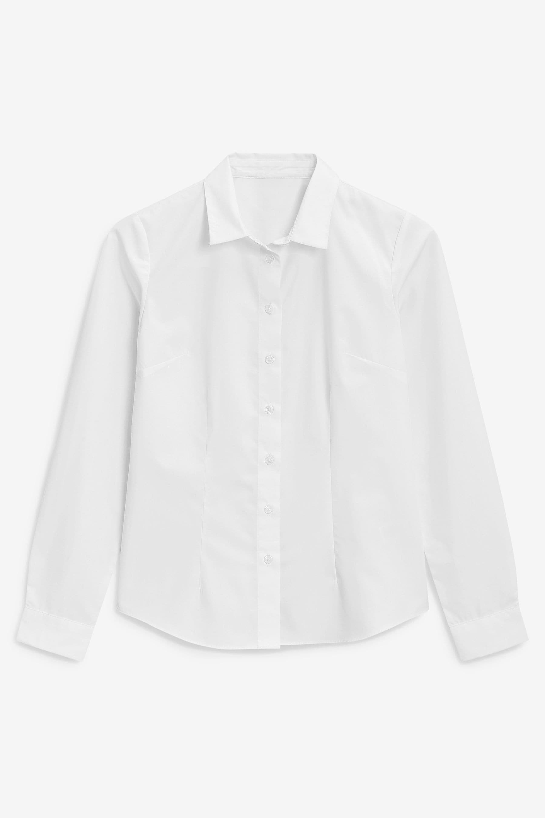 Buy White Long Sleeve Work Shirt from Next Luxembourg