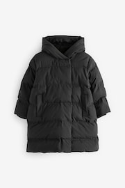 Black Waterproof Heatseal Hooded Padded Coat (3-16yrs) - Image 6 of 11