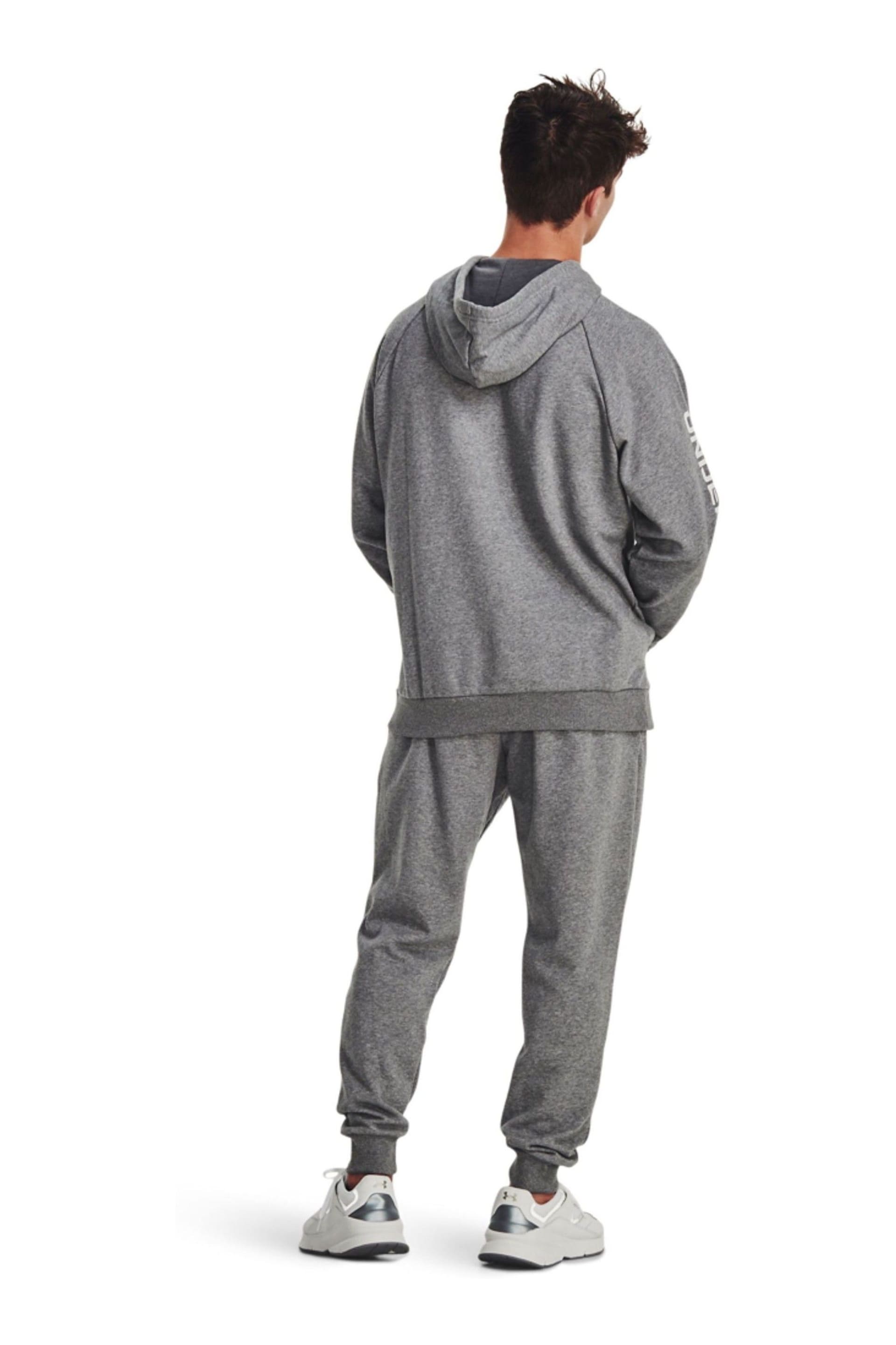 Under Armour Grey/White Under Armour Rival Fleece Tracksuit - Image 2 of 6