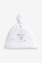 Mummy Elephant Tie Top Baby Hats 2 Packs (0-6mths) - Image 2 of 3