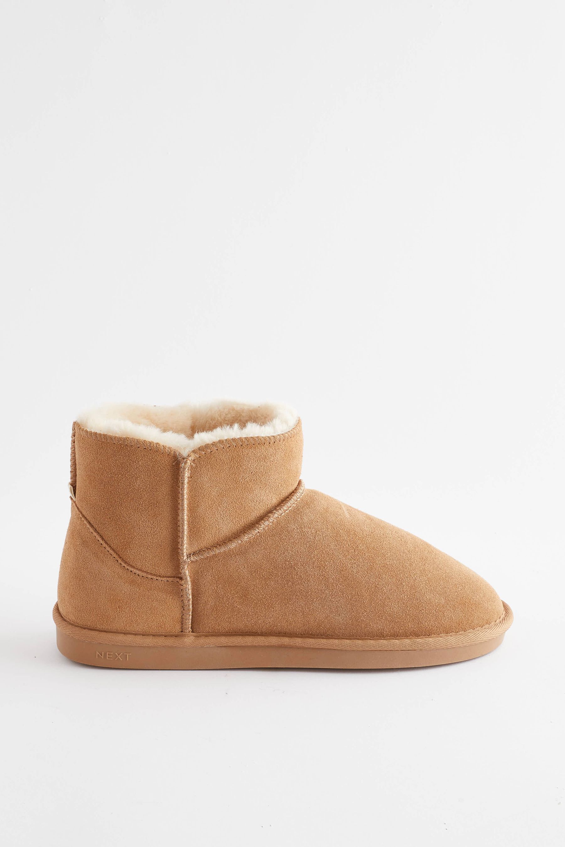 Buy Tan Brown Faux Fur Lined Suede Slipper Boots from Next Luxembourg