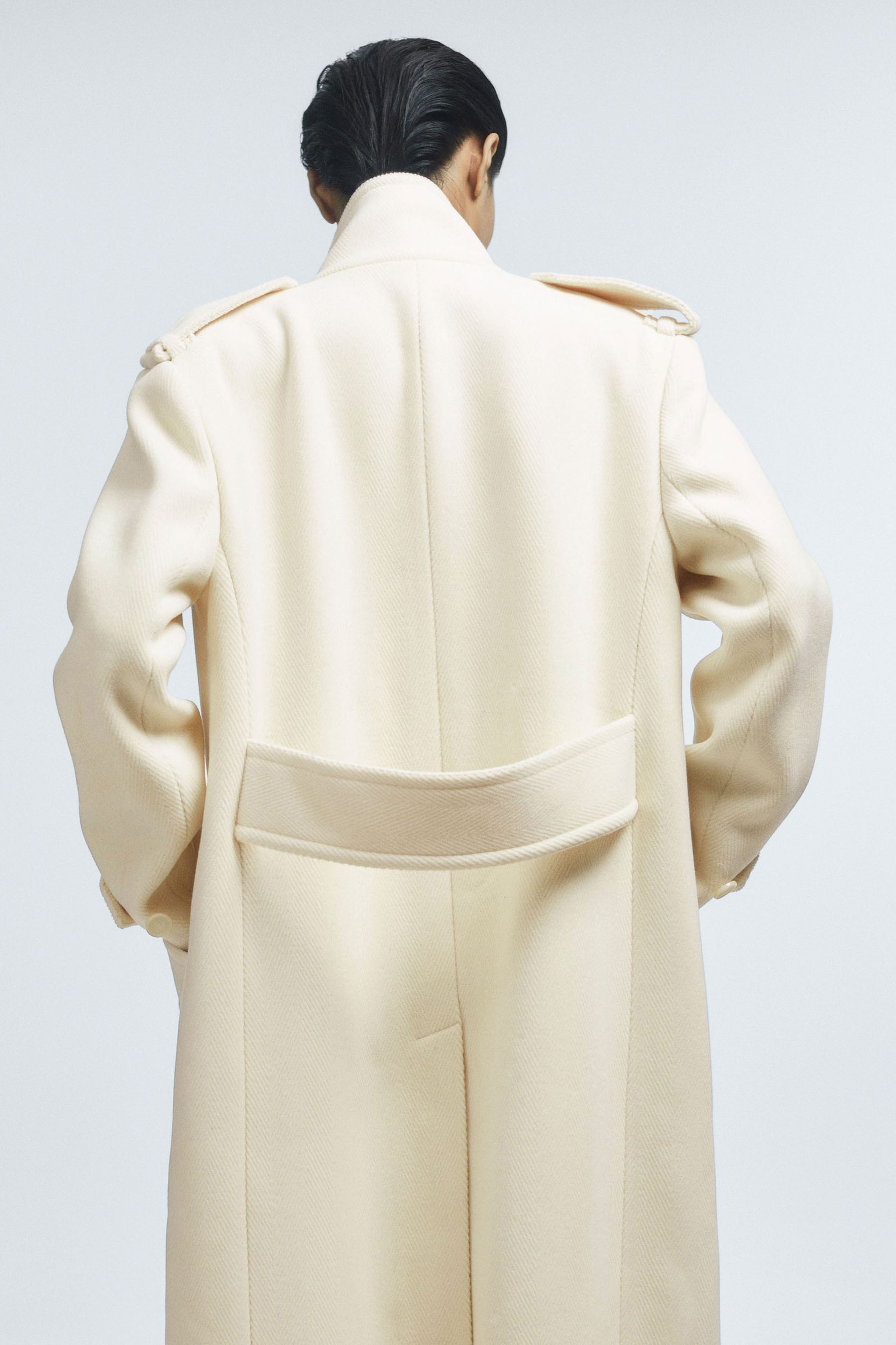 Buy Reiss Cream Taylor Oversized Wool Double Breasted Long Coat from Next Luxembourg
