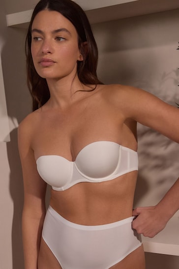 White Push Up Strapless Multiway Bra