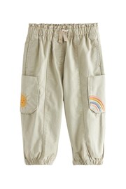 Sage Green Embroidered Cargo Trousers (3mths-7yrs) - Image 6 of 8