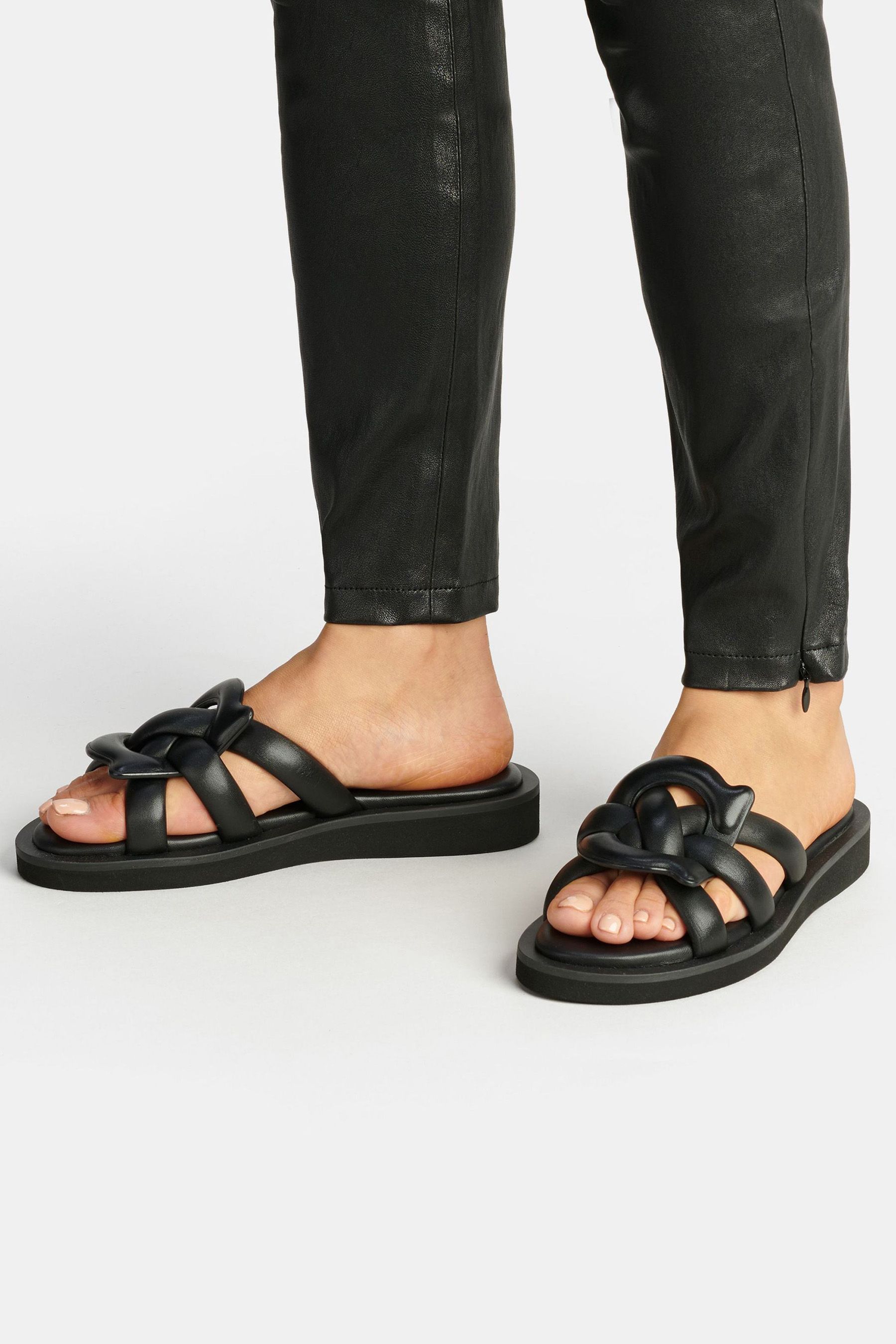 Coach leather slides hot sale