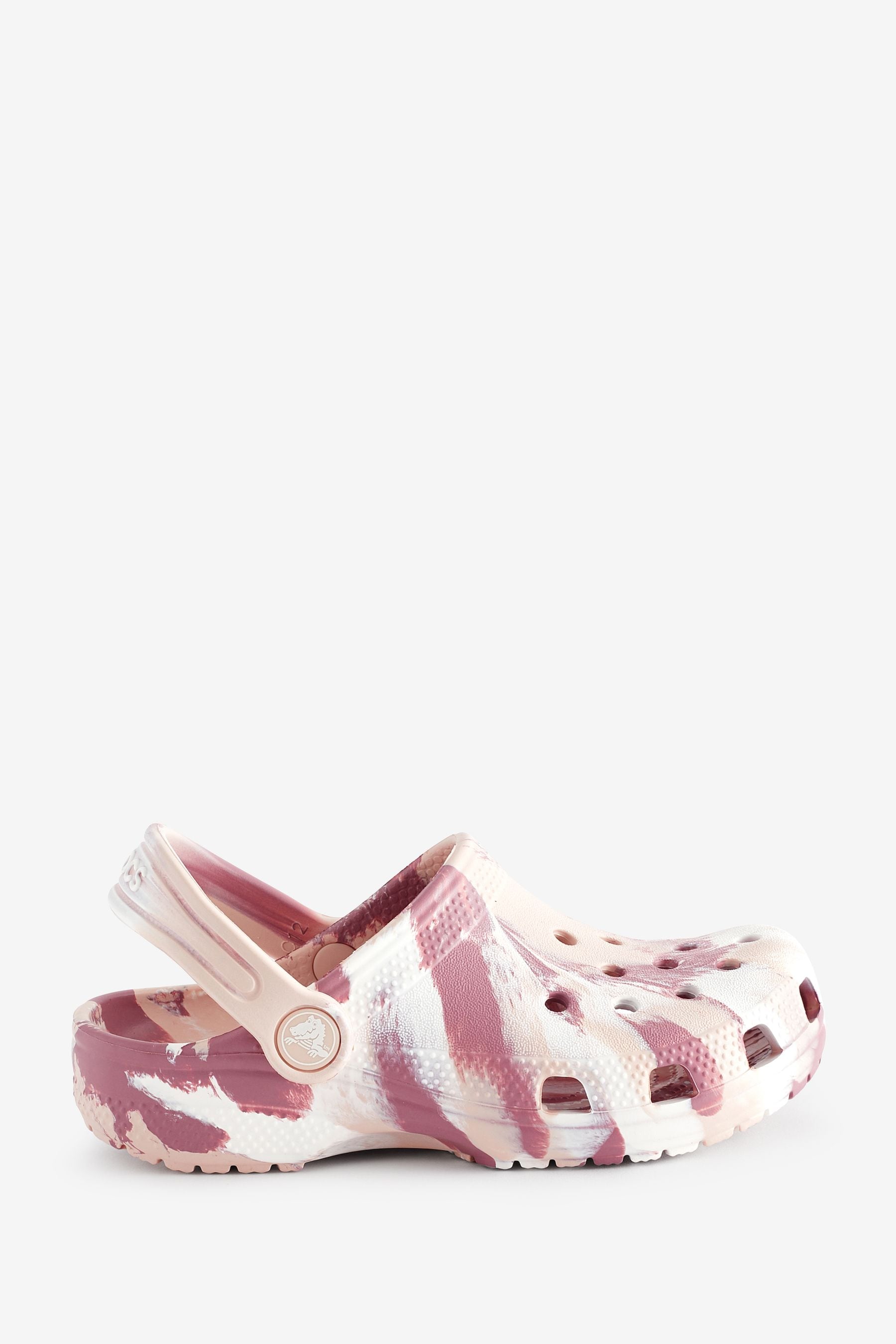Crocs Pink Classic Kids Marbled Clogs