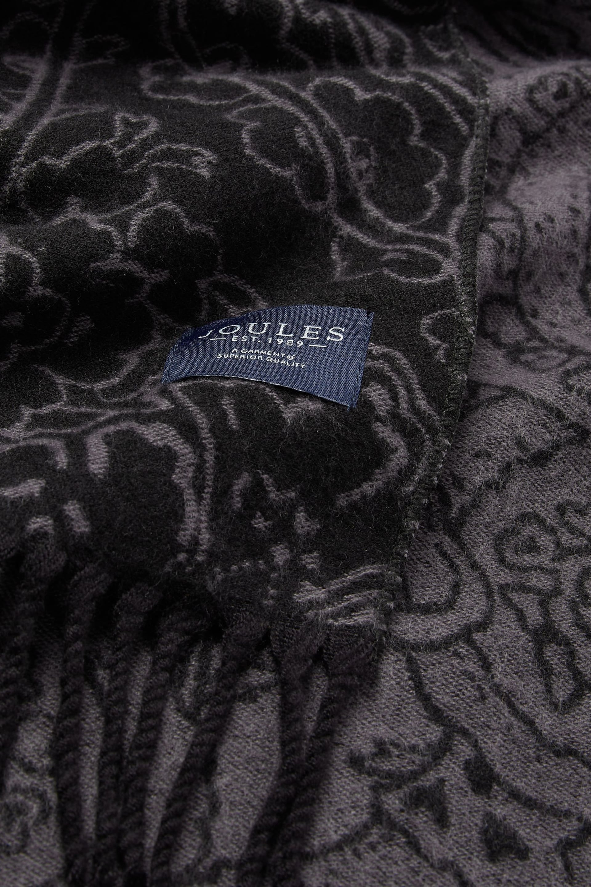 Joules Elissa Black Paisley Jaquard Scarf - Image 5 of 5