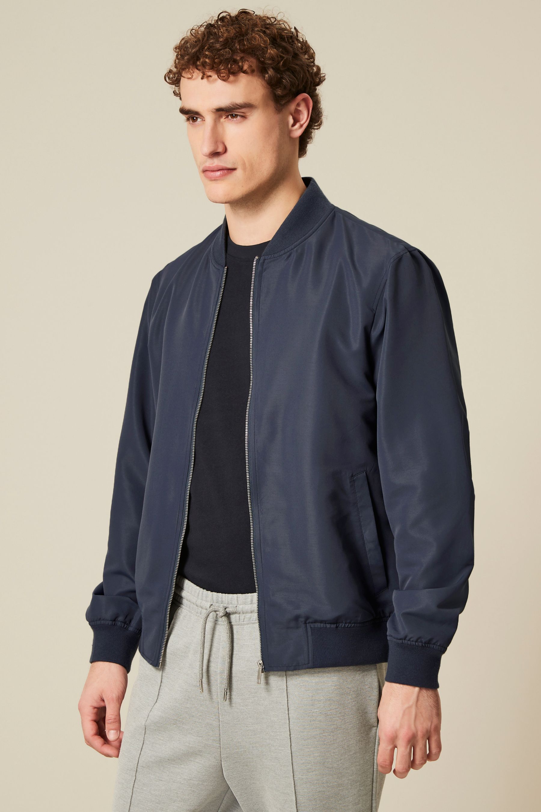Buy Blue Shower Resistant Bomber Jacket from Next Luxembourg