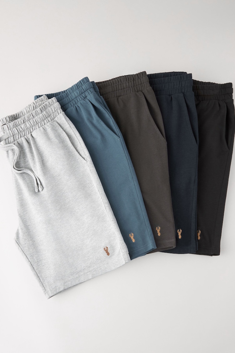 Black/Blue/Grey Core Regular Fit Lightweight Shorts 5 Pack - Image 2 of 11