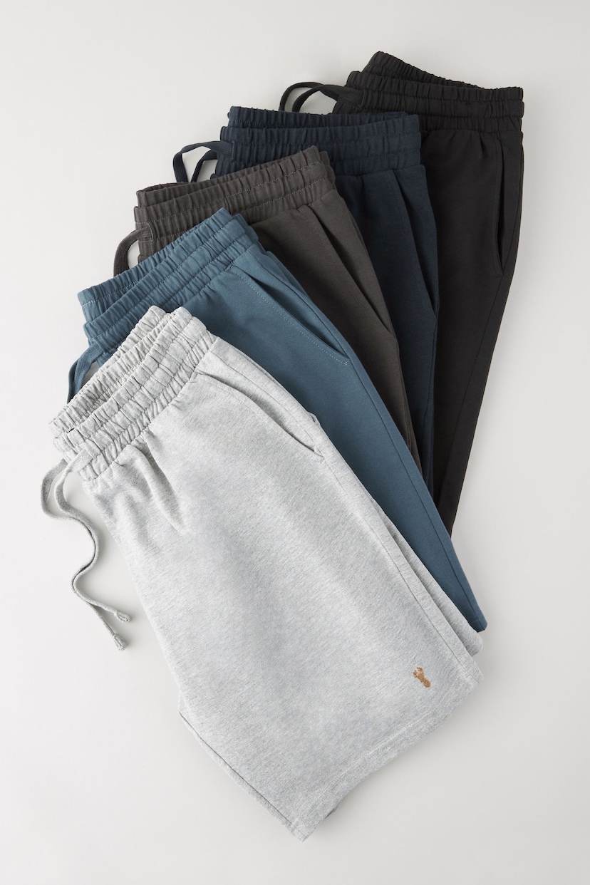 Black/Blue/Grey Core Regular Fit Lightweight Shorts 5 Pack - Image 3 of 11