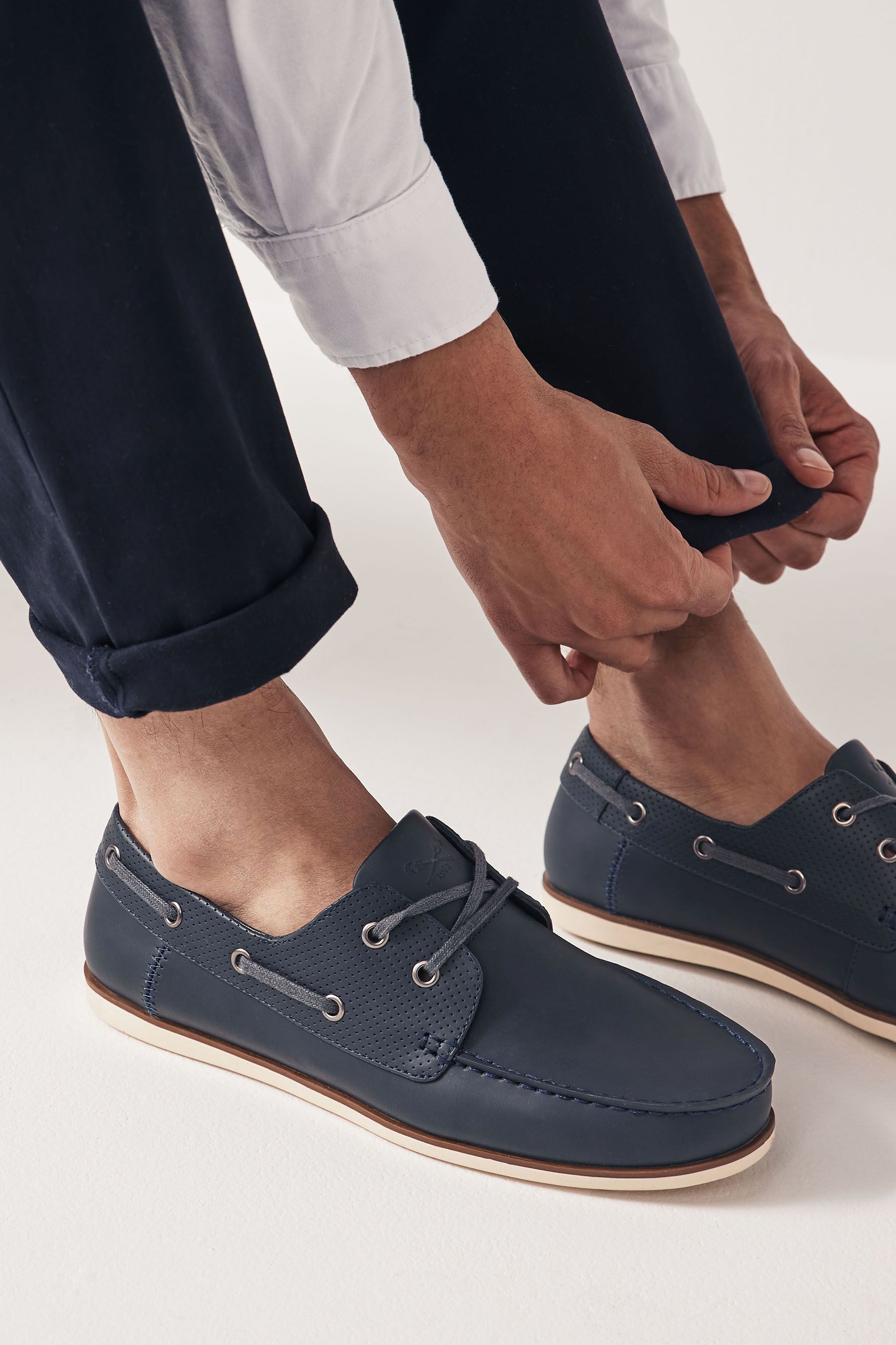Buy Navy Blue Boat Shoes from Next Luxembourg