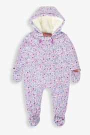 JoJo Maman Bébé Ditsy Girls' Ditsy Print Pramsuit - Image 1 of 4