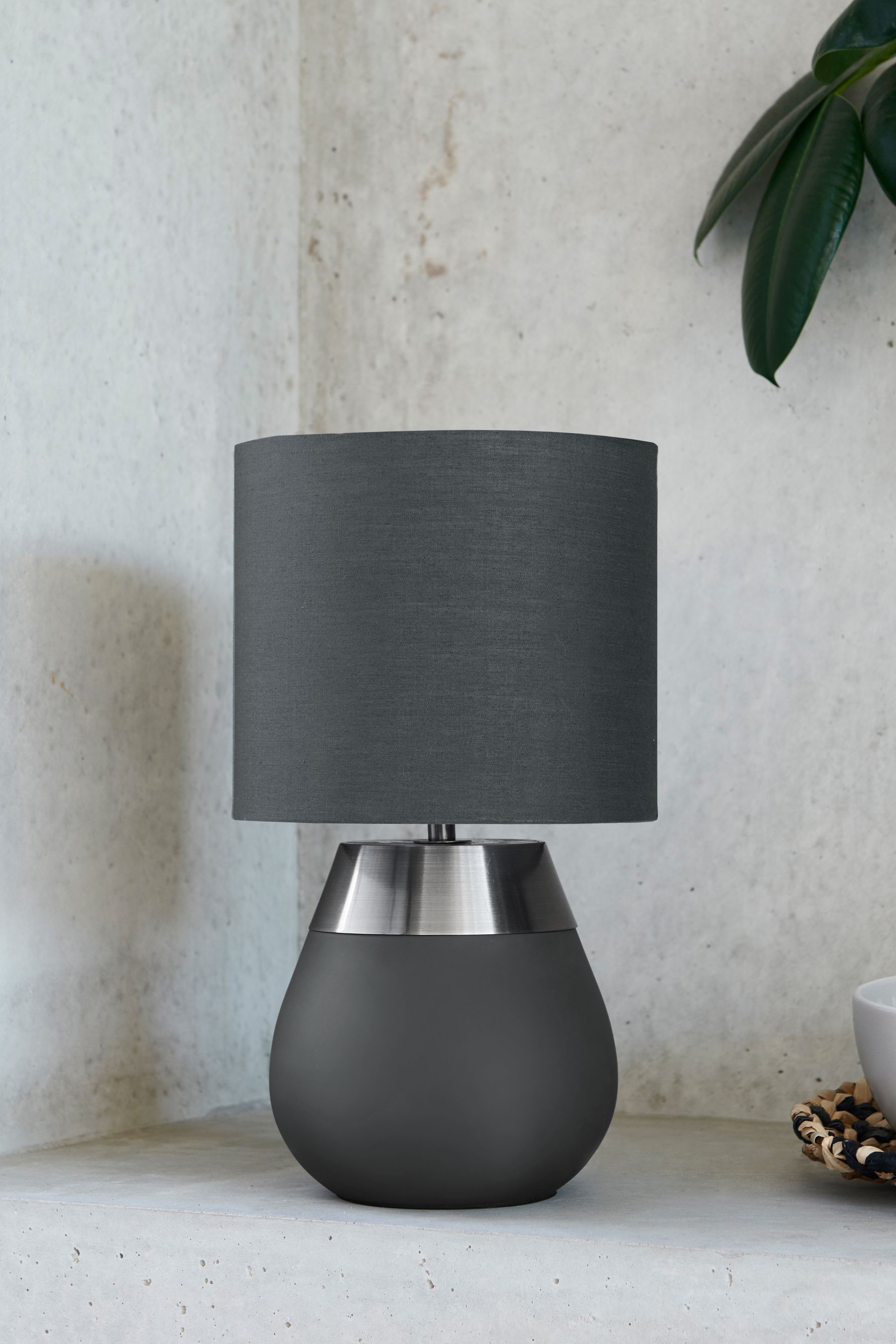 Grey table sales lamp next