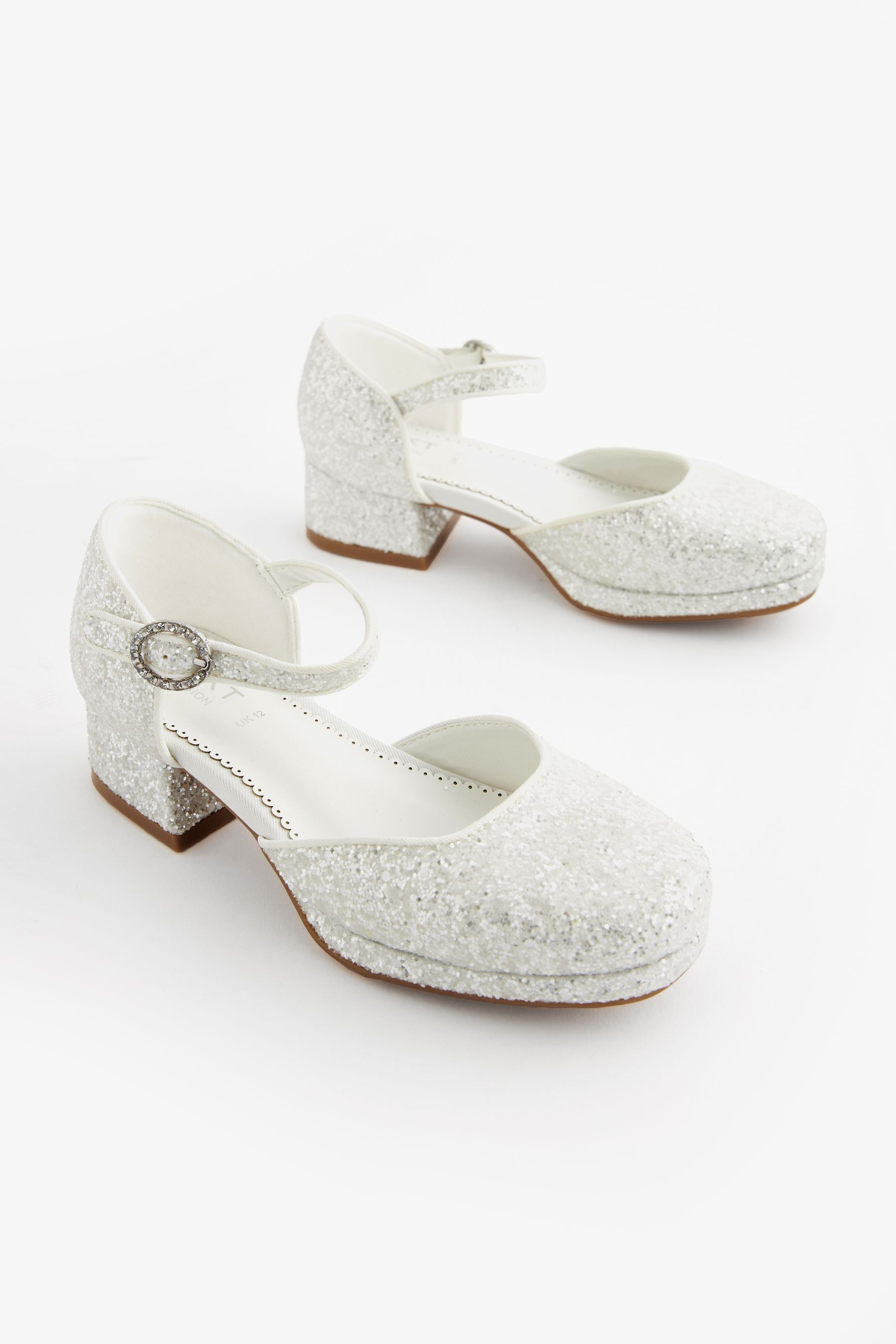 Buy White Glitter Platform Heel Occasion Shoes from the Next UK online shop