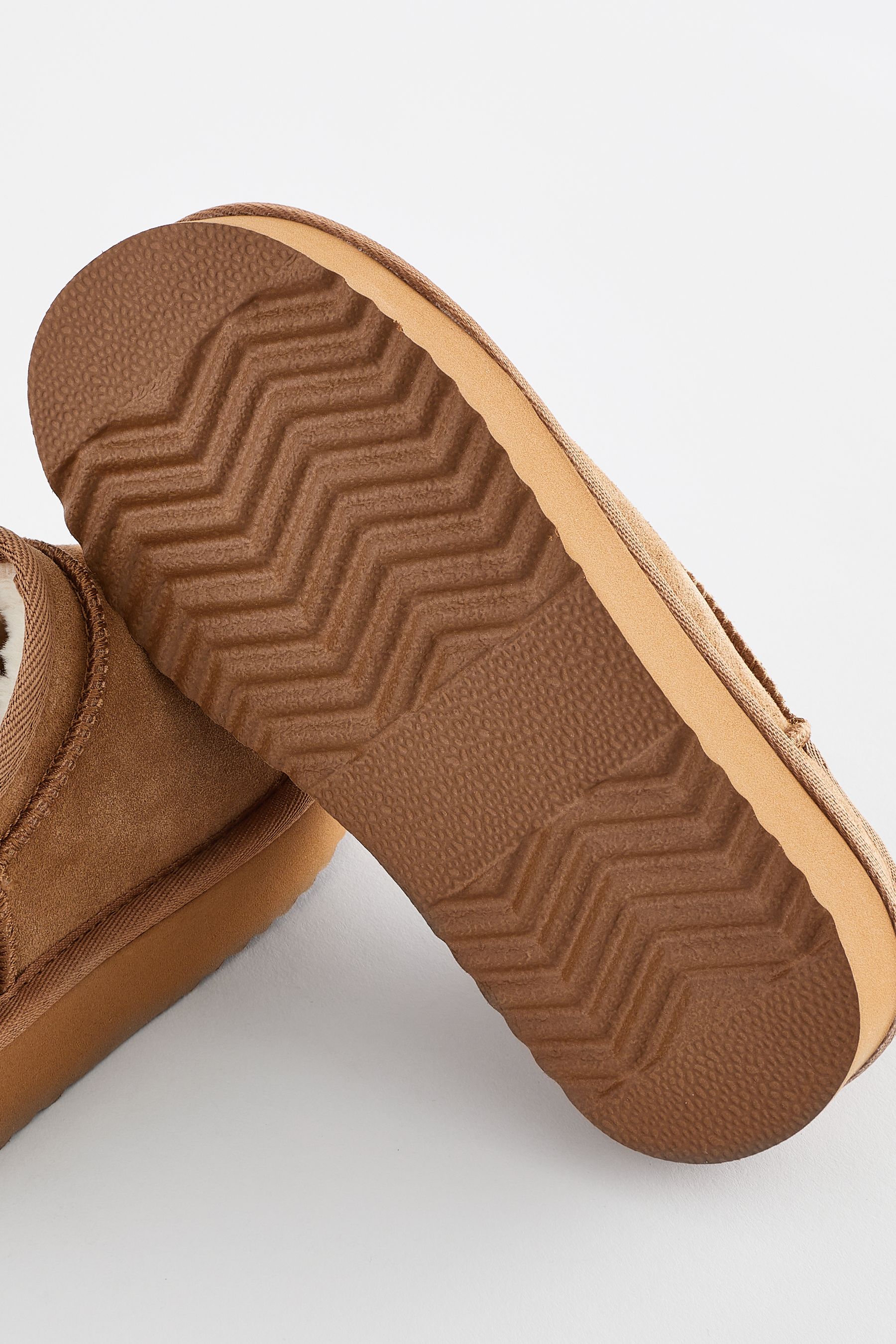 Tan Brown Suede Flatform Shoot Shoes