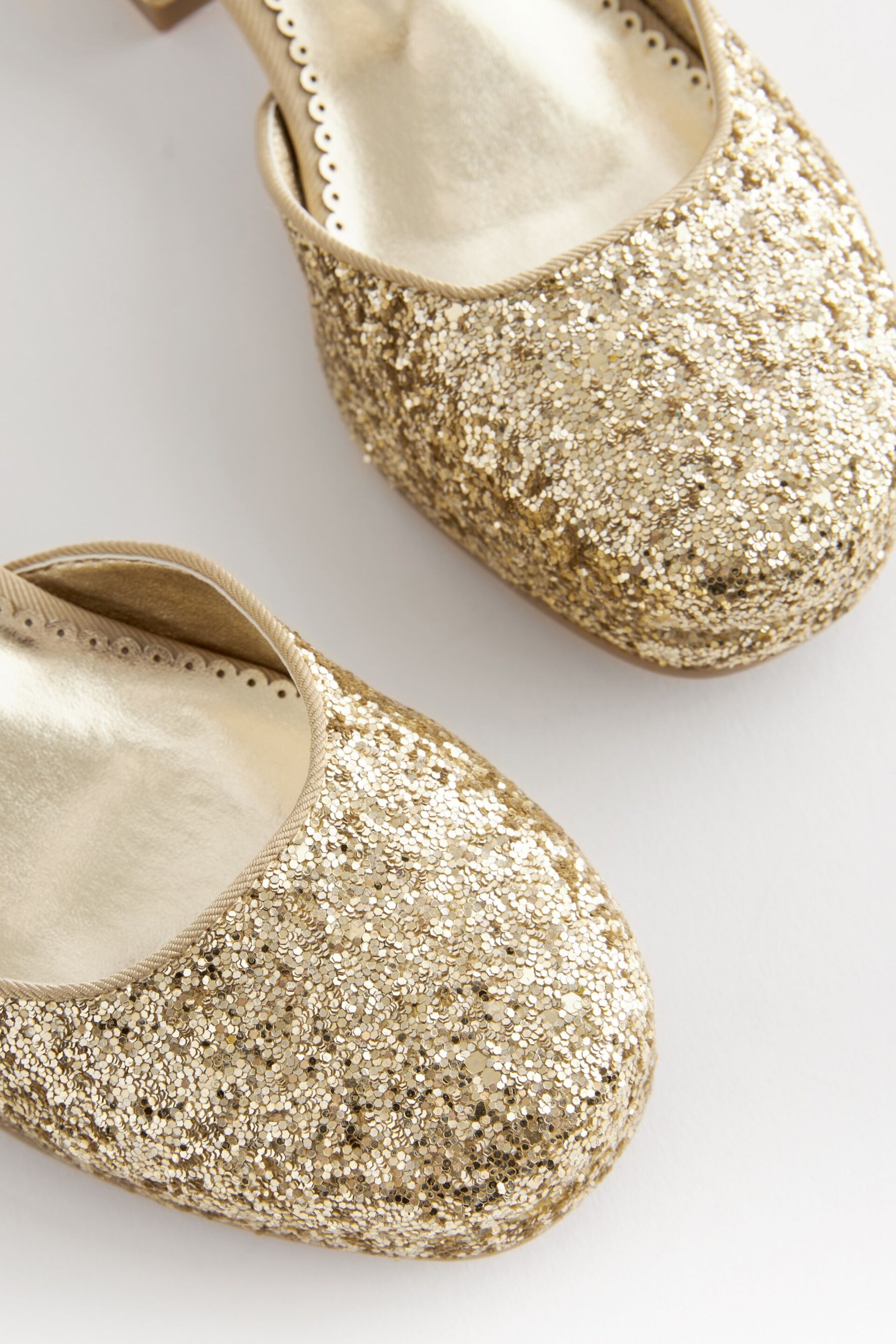 Gold Glitter Platform Heel Occasion Shoes - Image 4 of 6