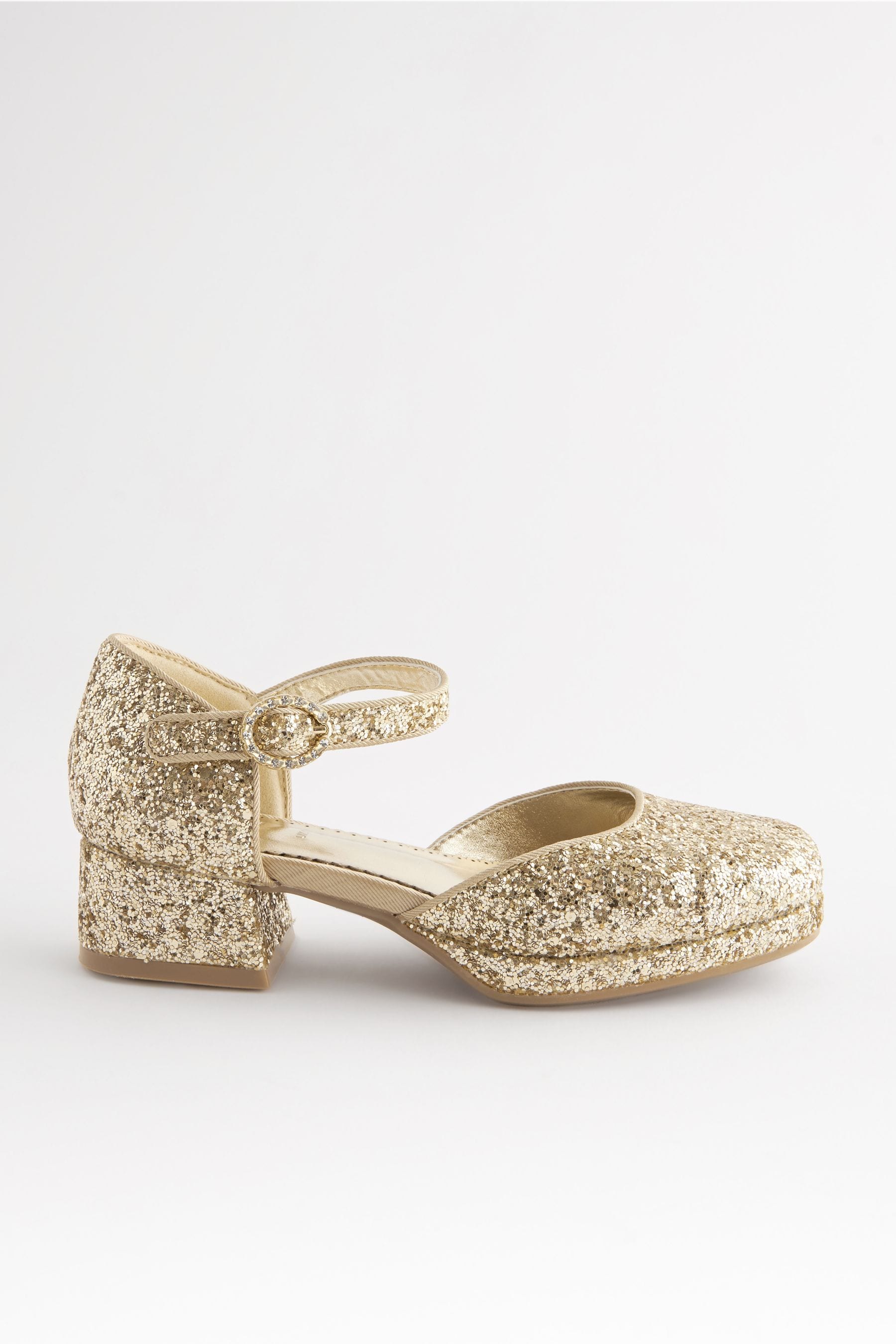 Gold sparkly heel top
