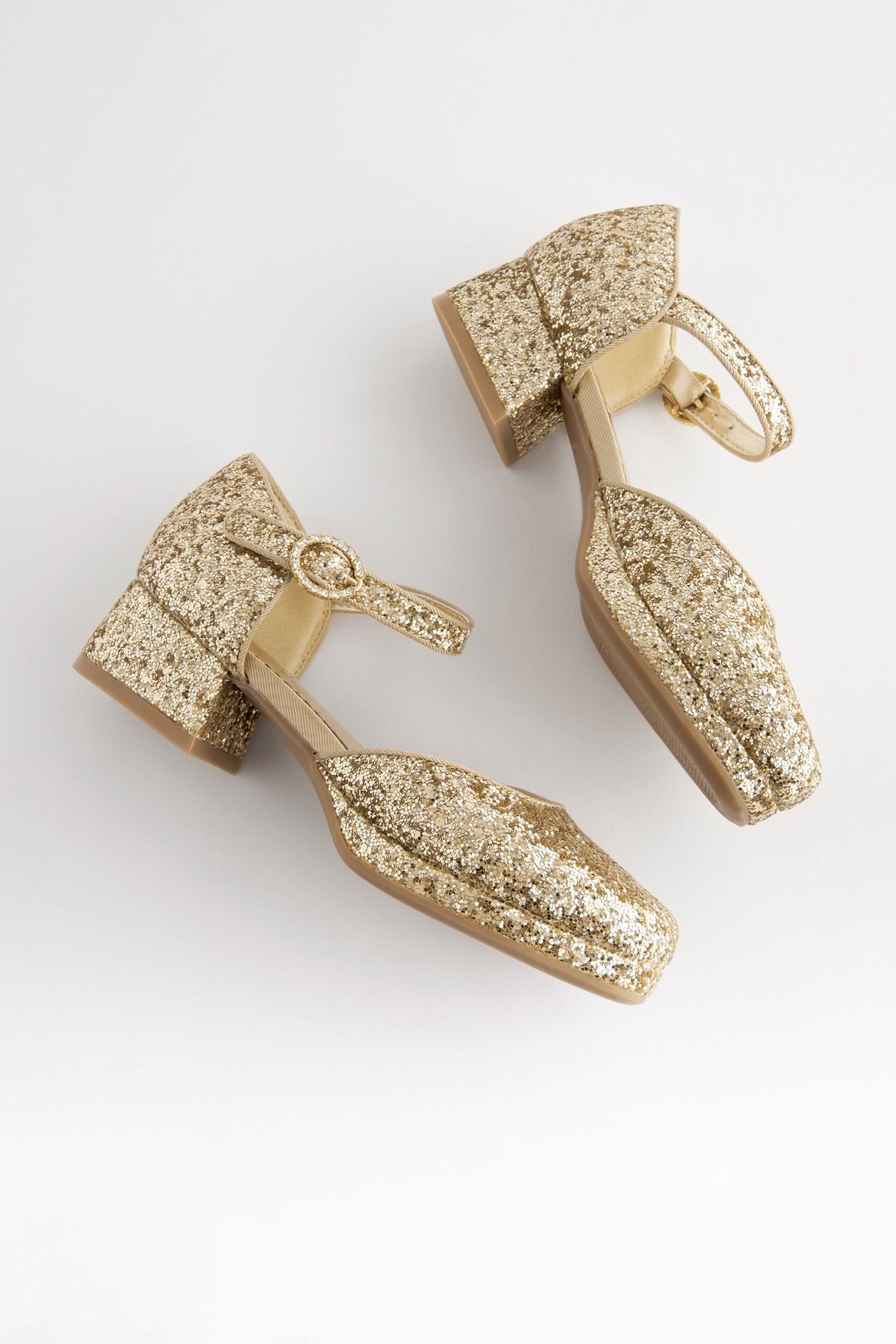 Gold Glitter Platform Heel Occasion Shoes - Image 6 of 6