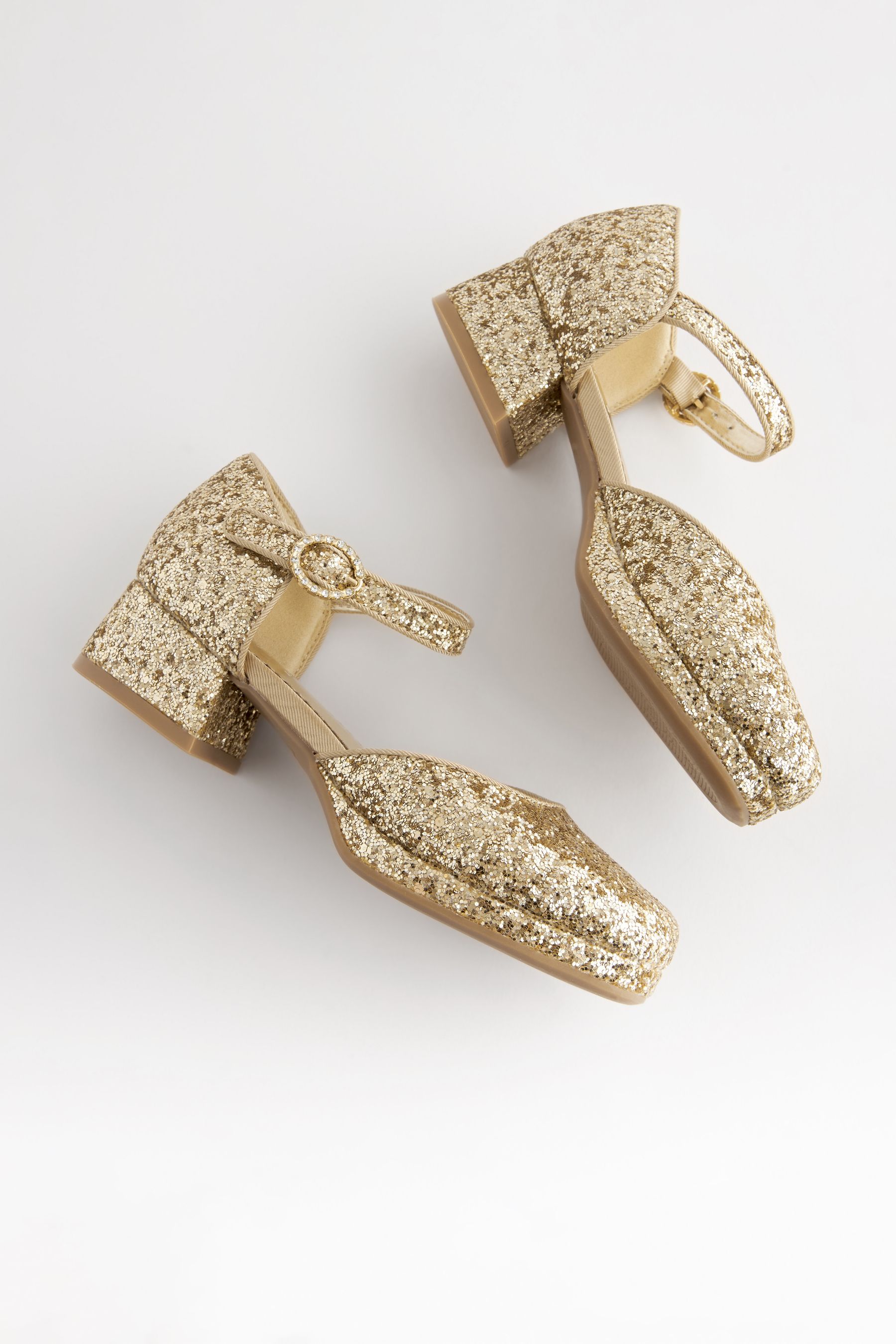 Round toe glitter heels hotsell