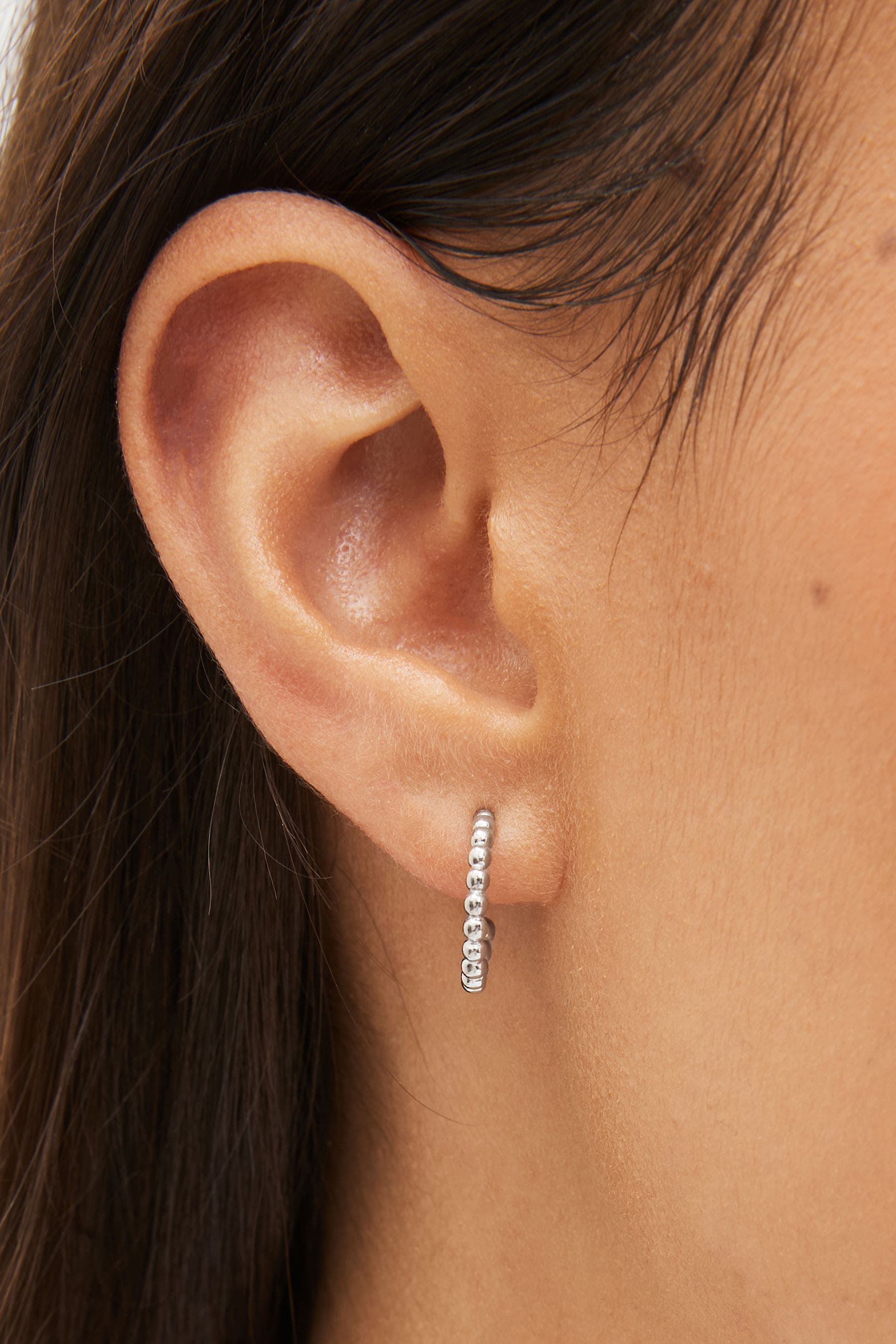 Small ball hoop earrings top