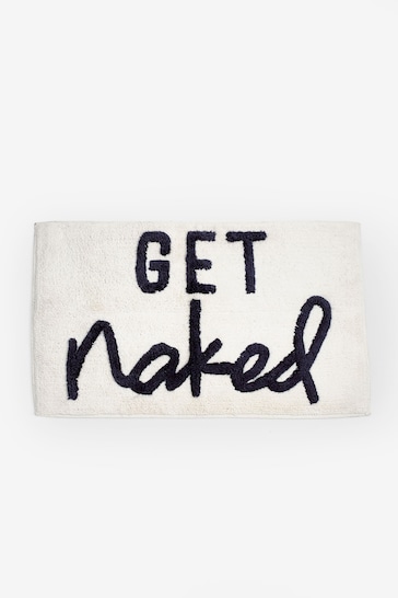 White Get Naked Bath Mat