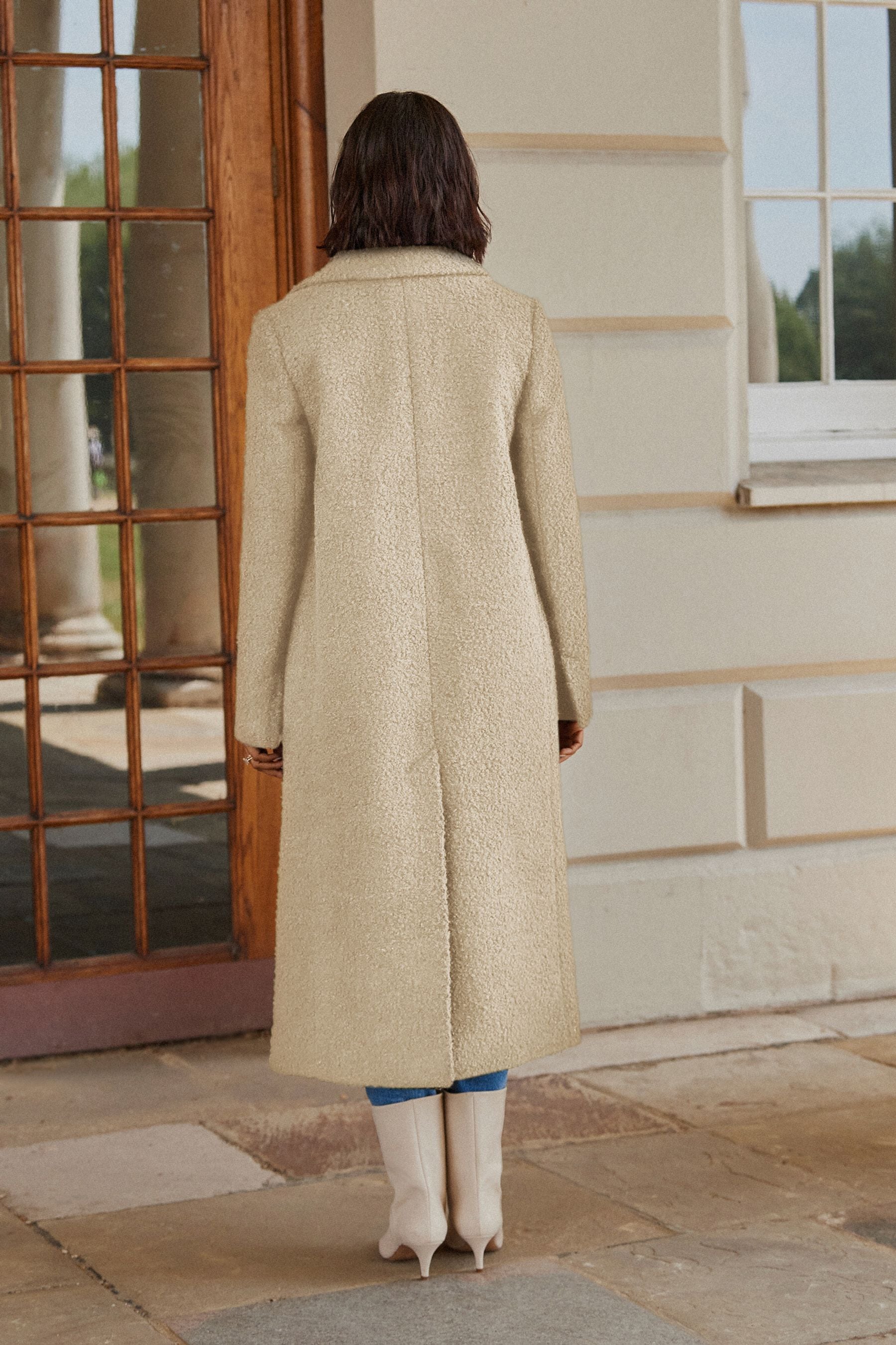 Longline boucle coat sale