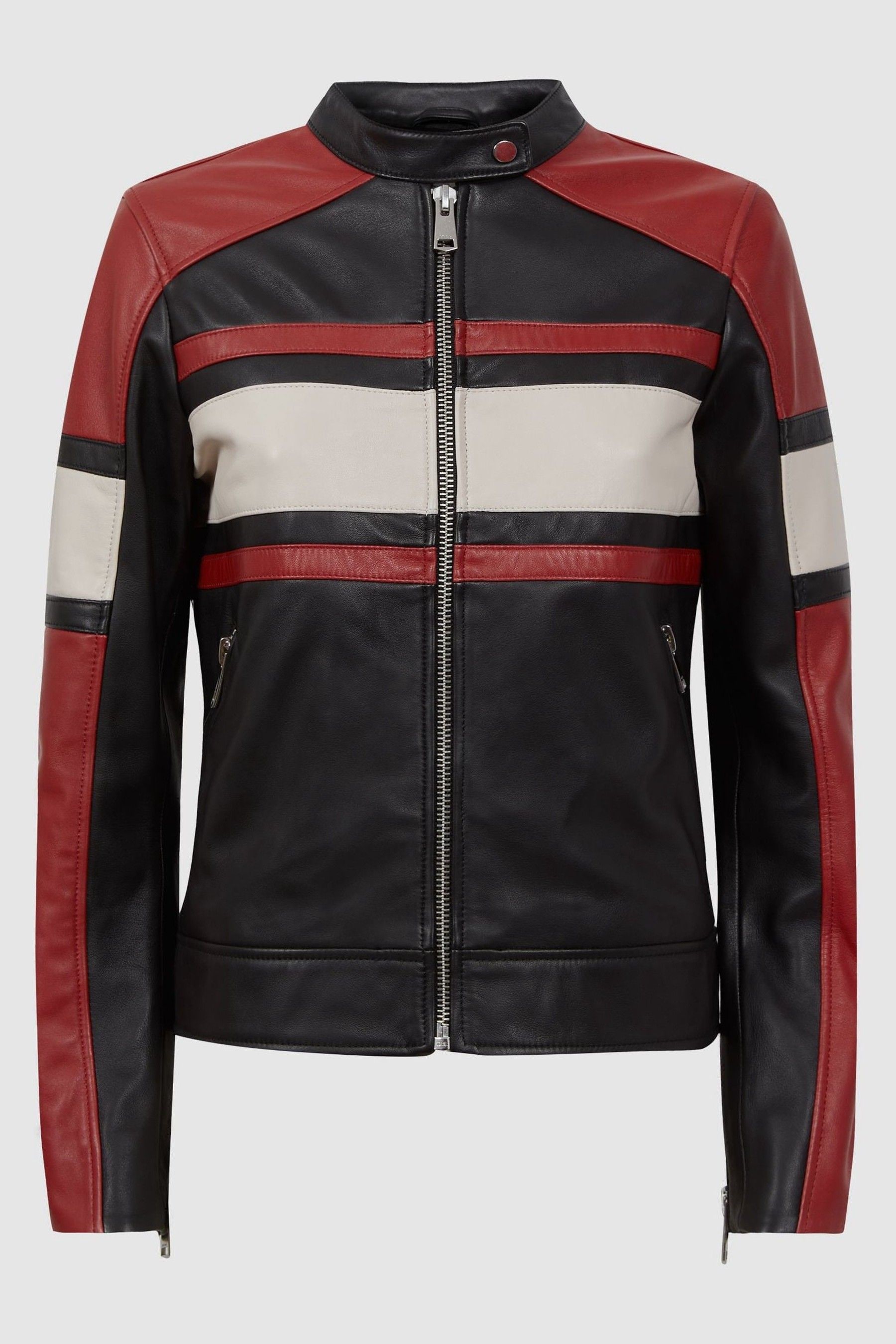 Reiss tay leather jacket top