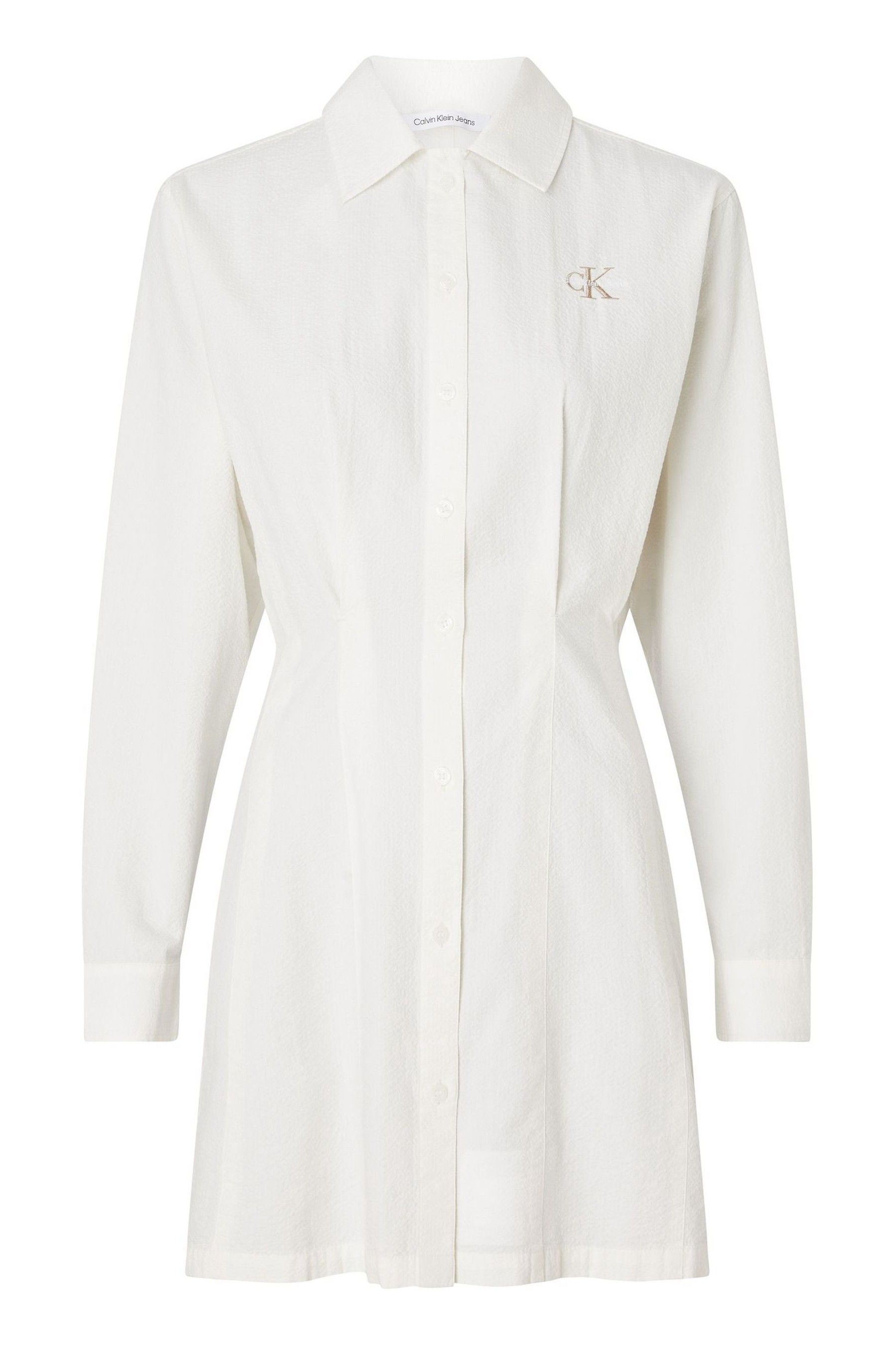 Calvin klein white long sleeve dress outlet