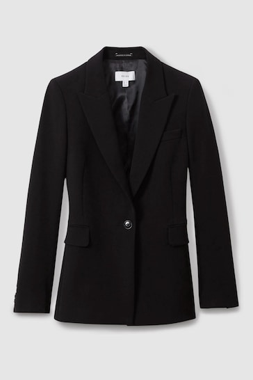 Reiss Black Gabi Petite Tailored Single Breasted Suit Blazer