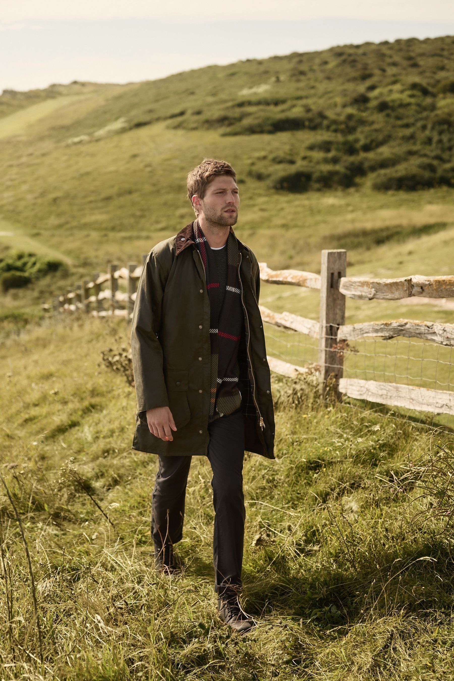 Buy Barbour Olive Green Border Waxed Jacket from Next Malta