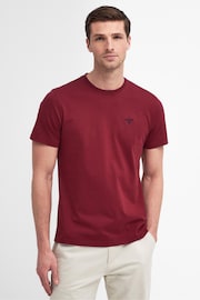 Barbour® Red Mens 100% Cotton Sports T-Shirt - Image 1 of 6