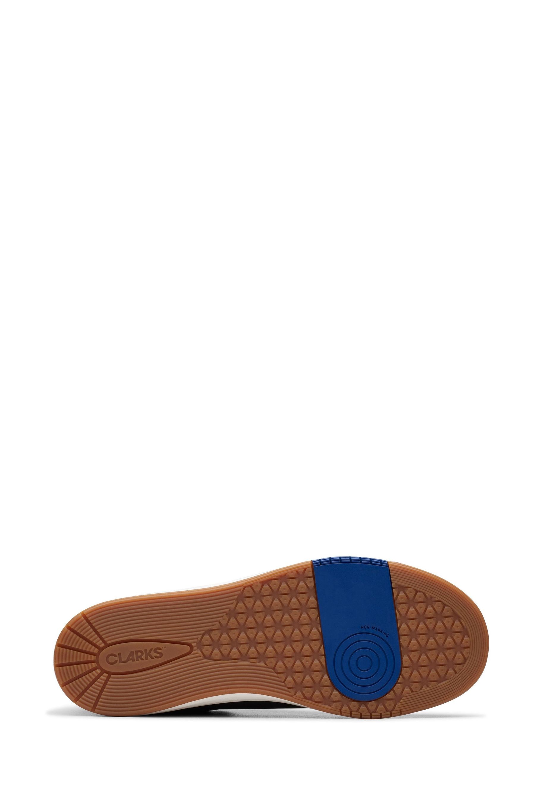 Clarks navy trainers hot sale