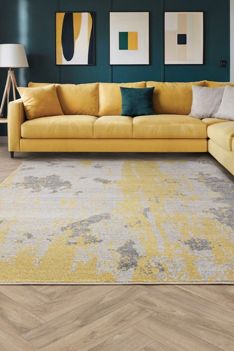 Buy Asiatic Rugs Ochre Yellow Nova Painterly Rug from the Next UK ...