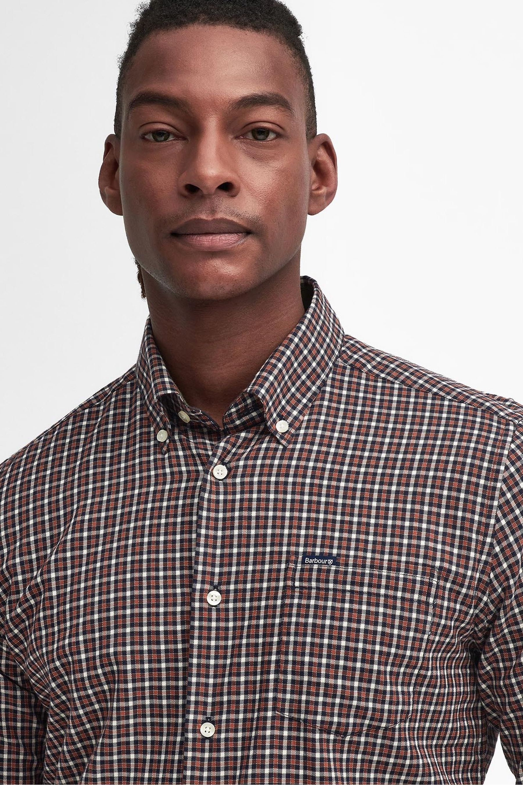 Barbour red check shirt on sale