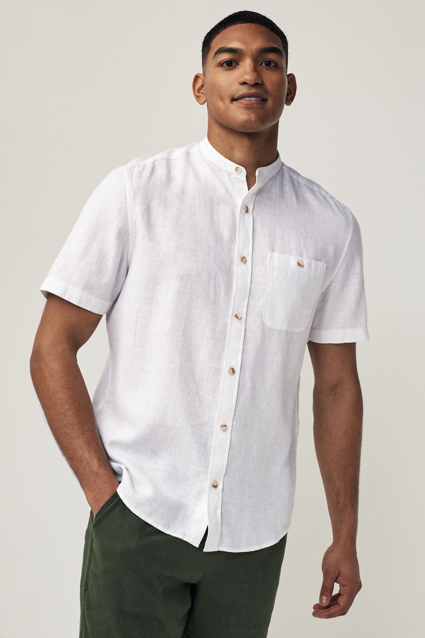 Short collar dress shirt sales