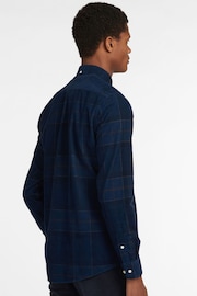 Barbour® Navy 100% Cotton Blair Tartan Check Micro Cord Shirt - Image 3 of 6