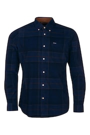 Barbour® Navy 100% Cotton Blair Tartan Check Micro Cord Shirt - Image 5 of 6